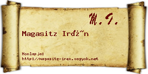 Magasitz Irén névjegykártya